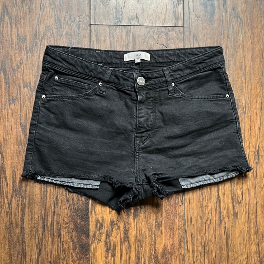 IRO Black Jean Shorts